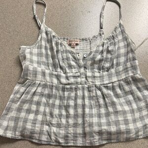 Kona Sol Women's Checkered Camisole in Gray